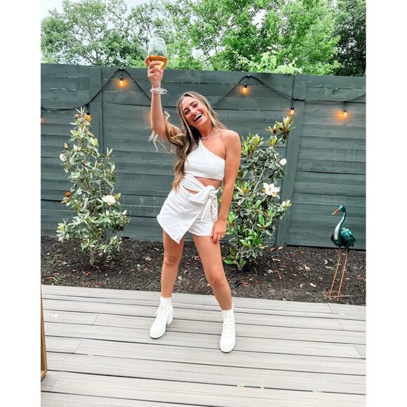 FREE PEOPLE x We The Free Emmy Denim Skort in Wash White Size US 8 - Picture 5 of 10